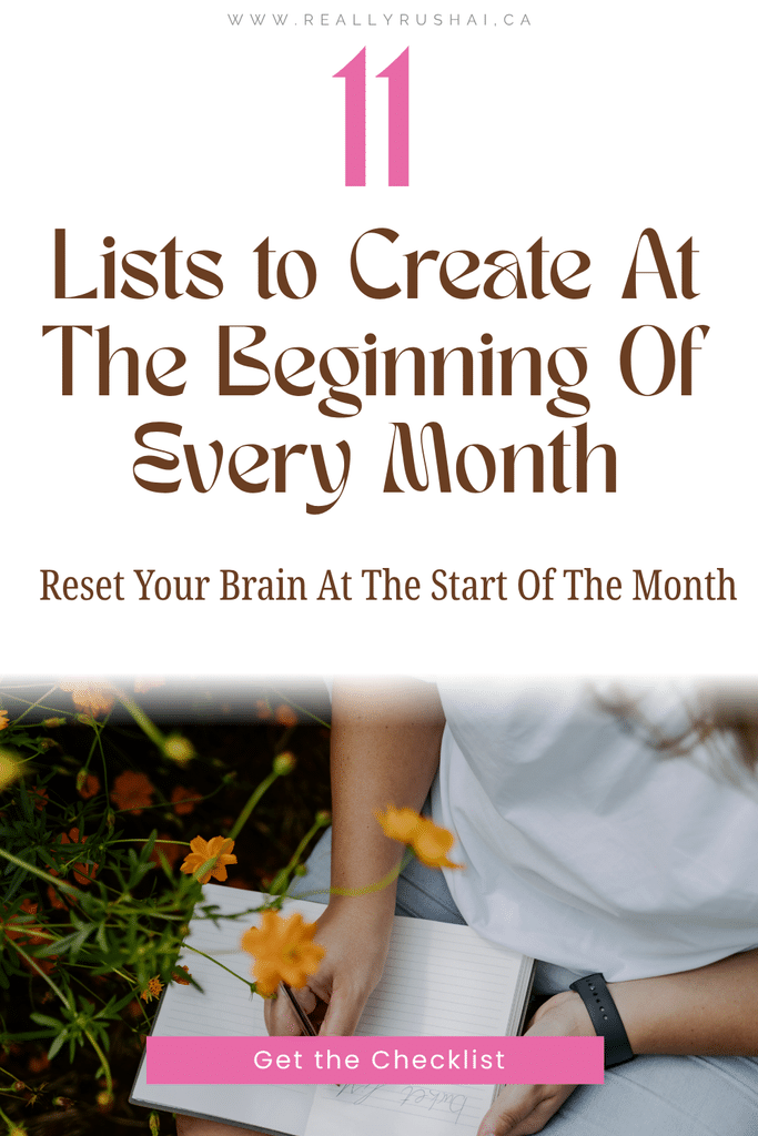 11 lists to create at the beginning of every month - ReallyRushai.ca