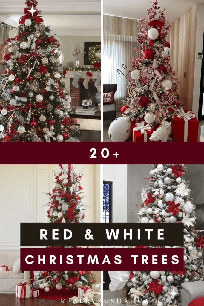 red and white christmas trees