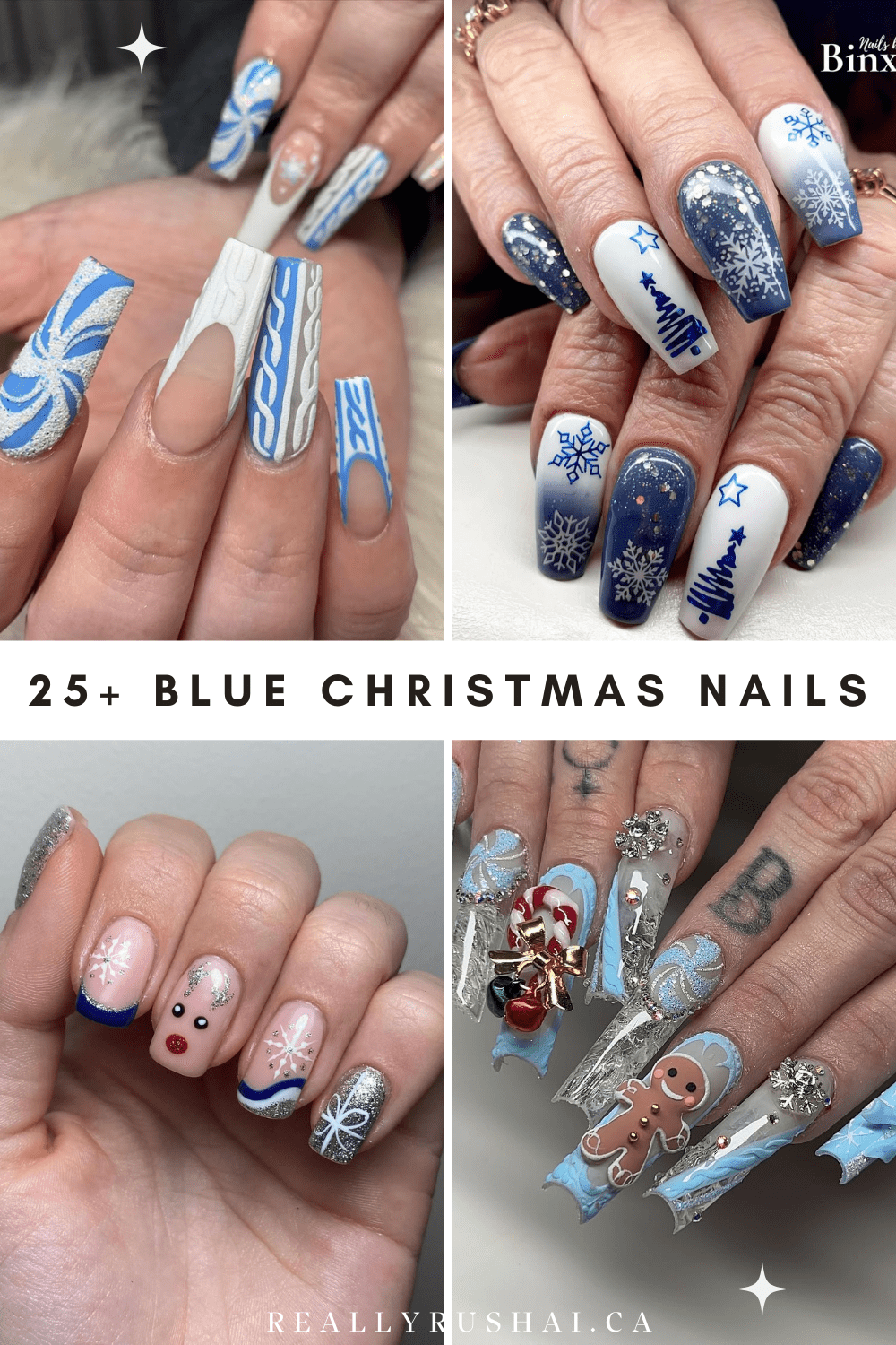 25 Cool Blue Christmas Nails For A Frosty Winter Look