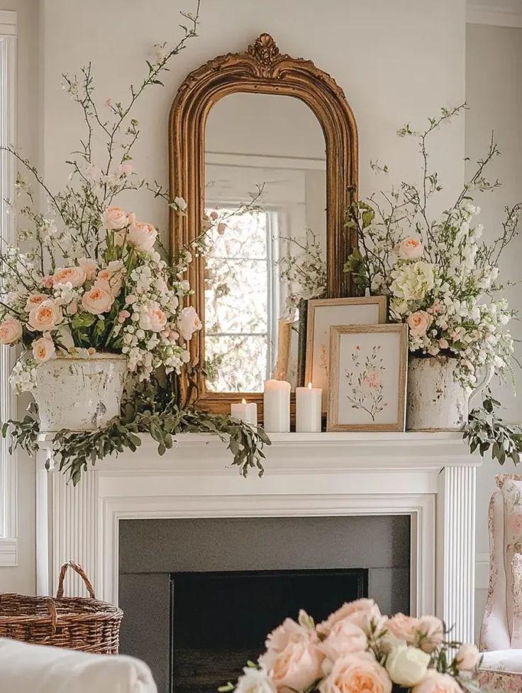 Spring Mantle Decor Ideas - ReallyRushai
