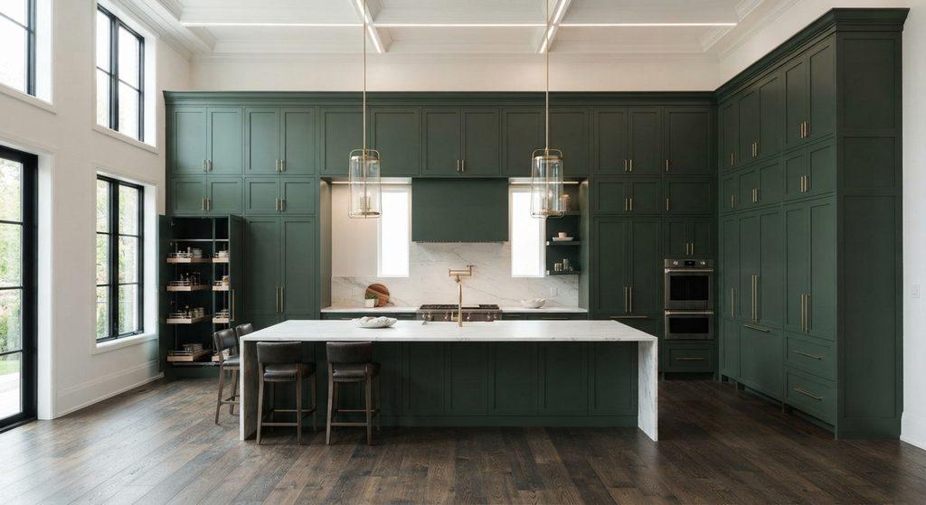 Moody Green Kitchen Cabinets - ReallyRushai