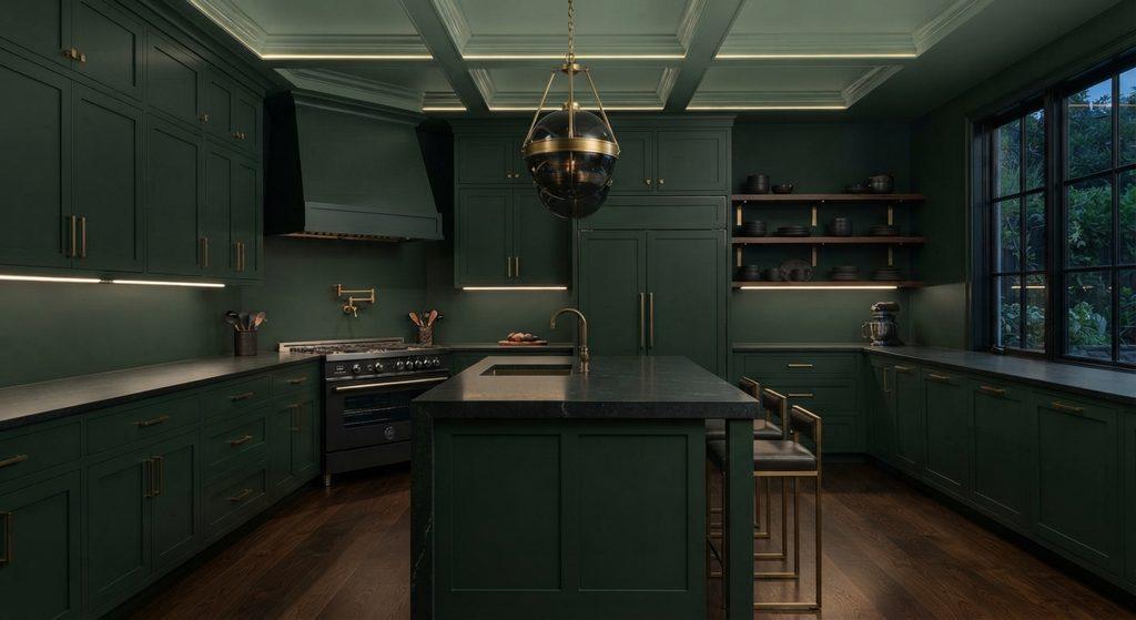 Moody Green Kitchen Cabinets - ReallyRushai
