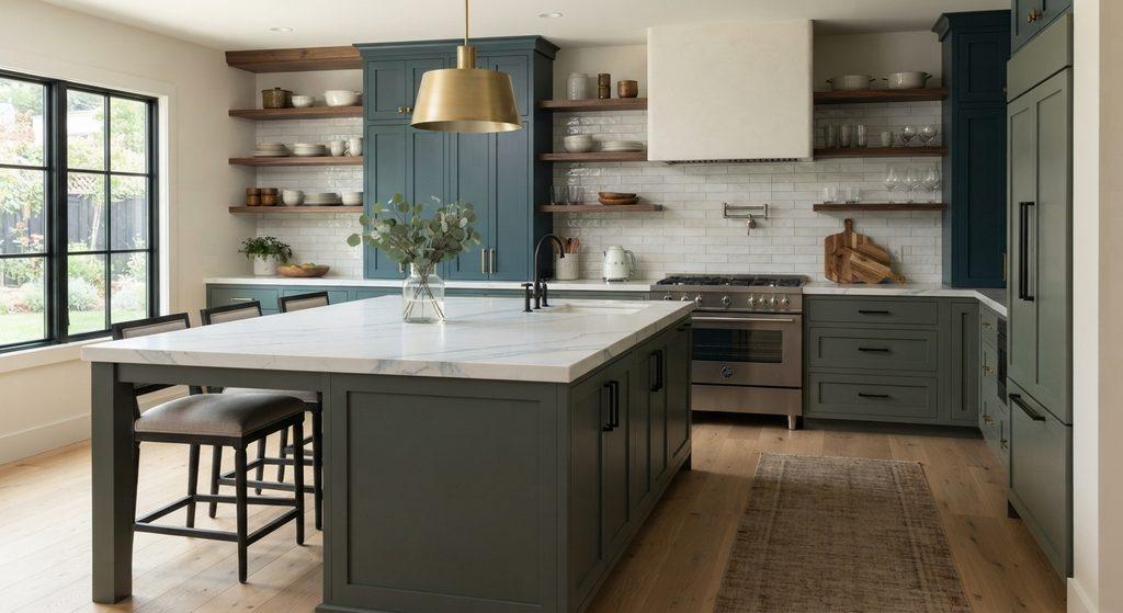 Moody Green Kitchen Cabinets - ReallyRushai