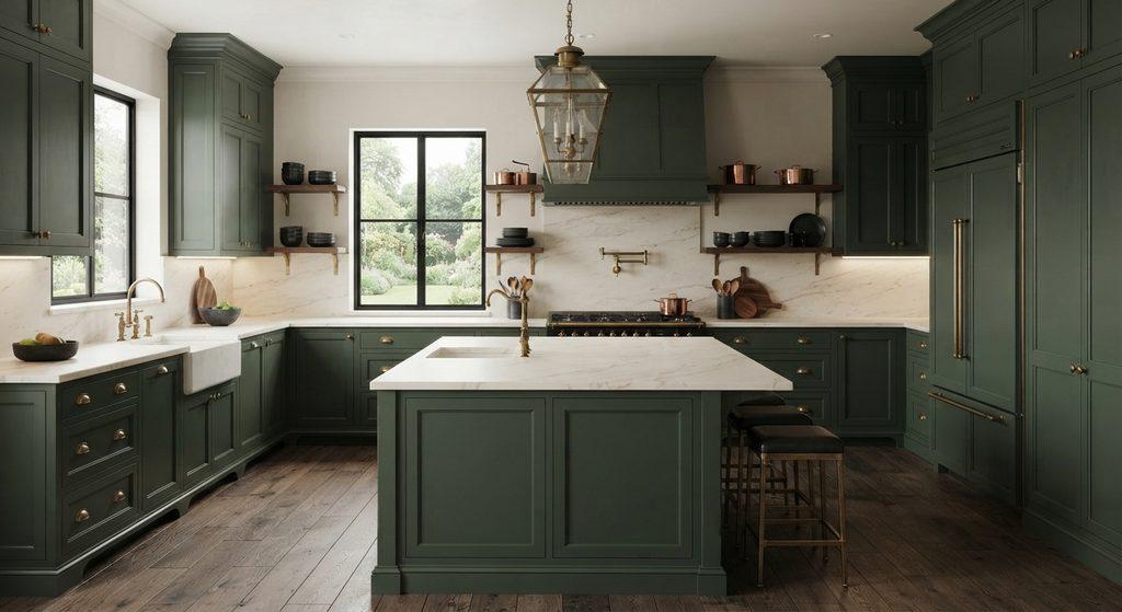 Moody Green Kitchen Cabinets - ReallyRushai